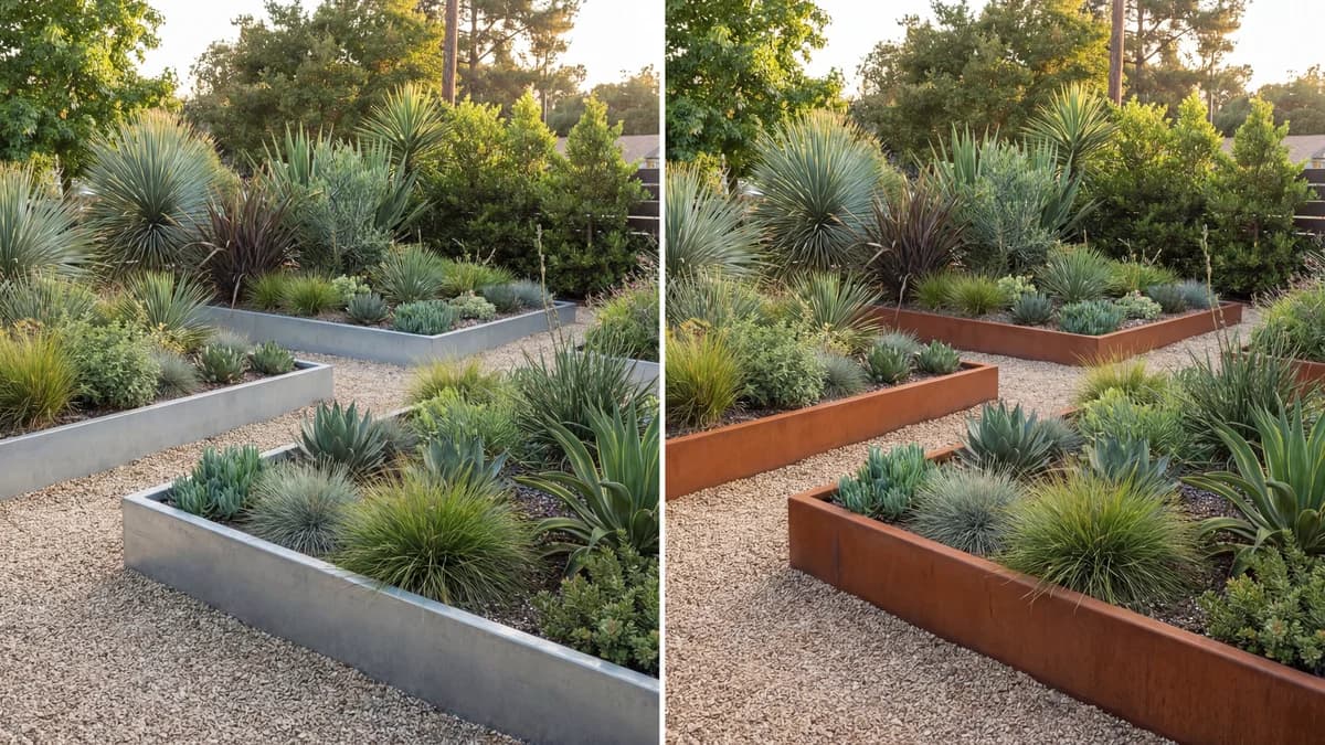 Acier galvanisé vs corten jardin : guide fabricant 2026