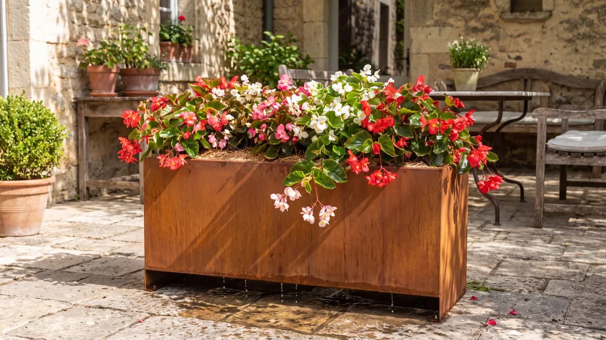 Begonia jardiniere : guide de culture en acier corten