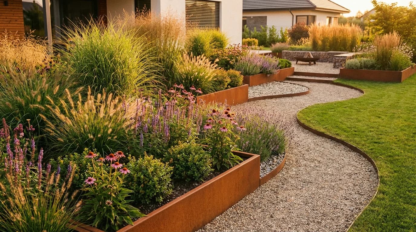 20 idées d'aménagement avec des bordures en acier Corten