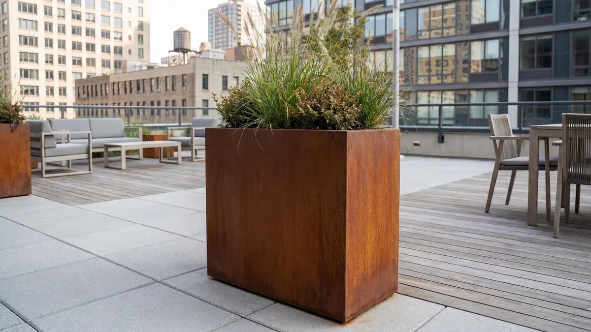 Jardinière haute étroite acier corten : guide fabricant 2026