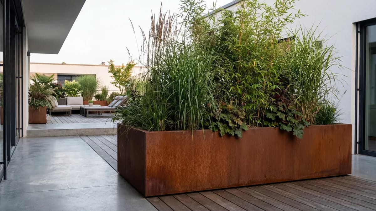 Jardinière séparation terrasse voisin : guide fabricant 2026