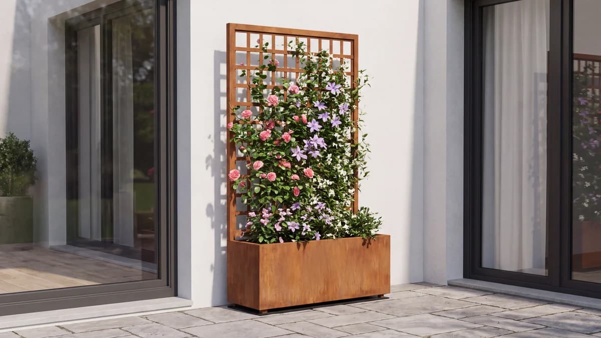 Jardinière avec treillis hauteur 200 cm : guide technique