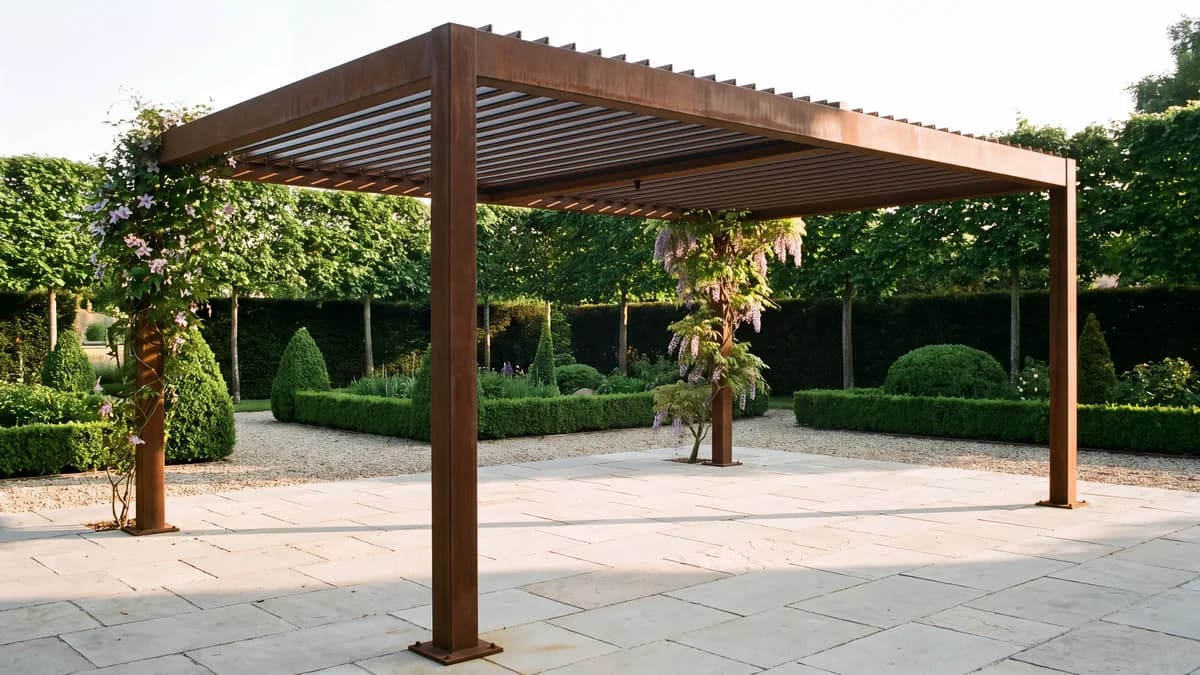 Pergola acier corten : conception, pose et réglementation