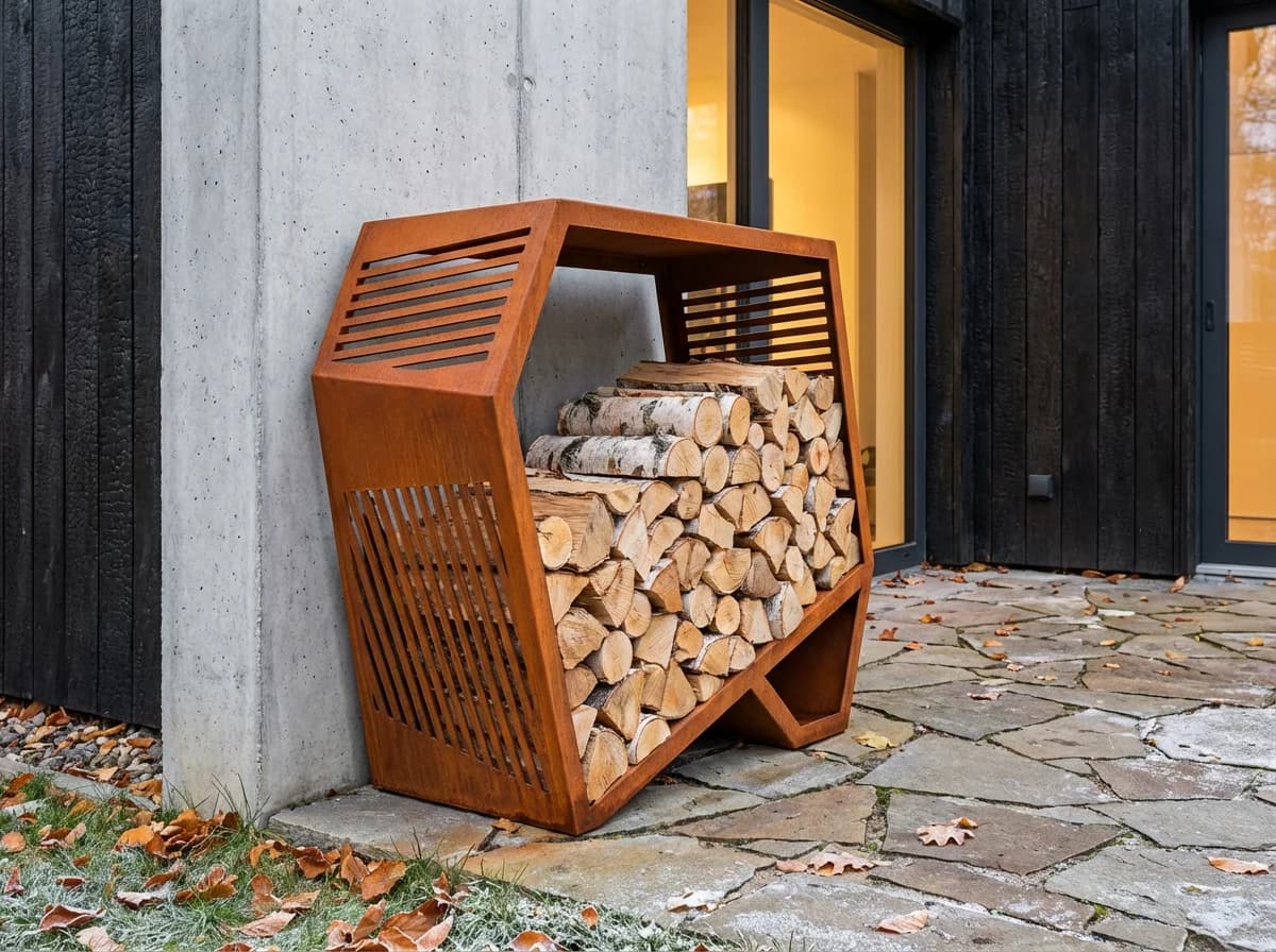 Range-bûches extérieur : stockez votre bois avec style