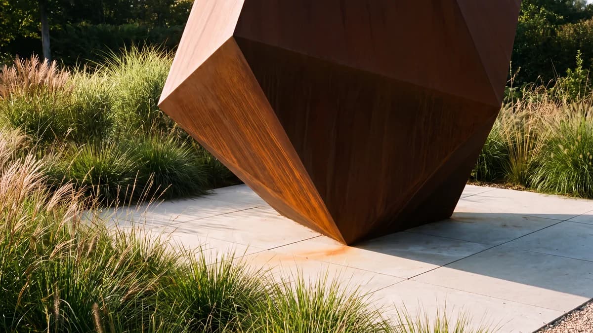 Sculpture acier corten : conception, fixation et pose