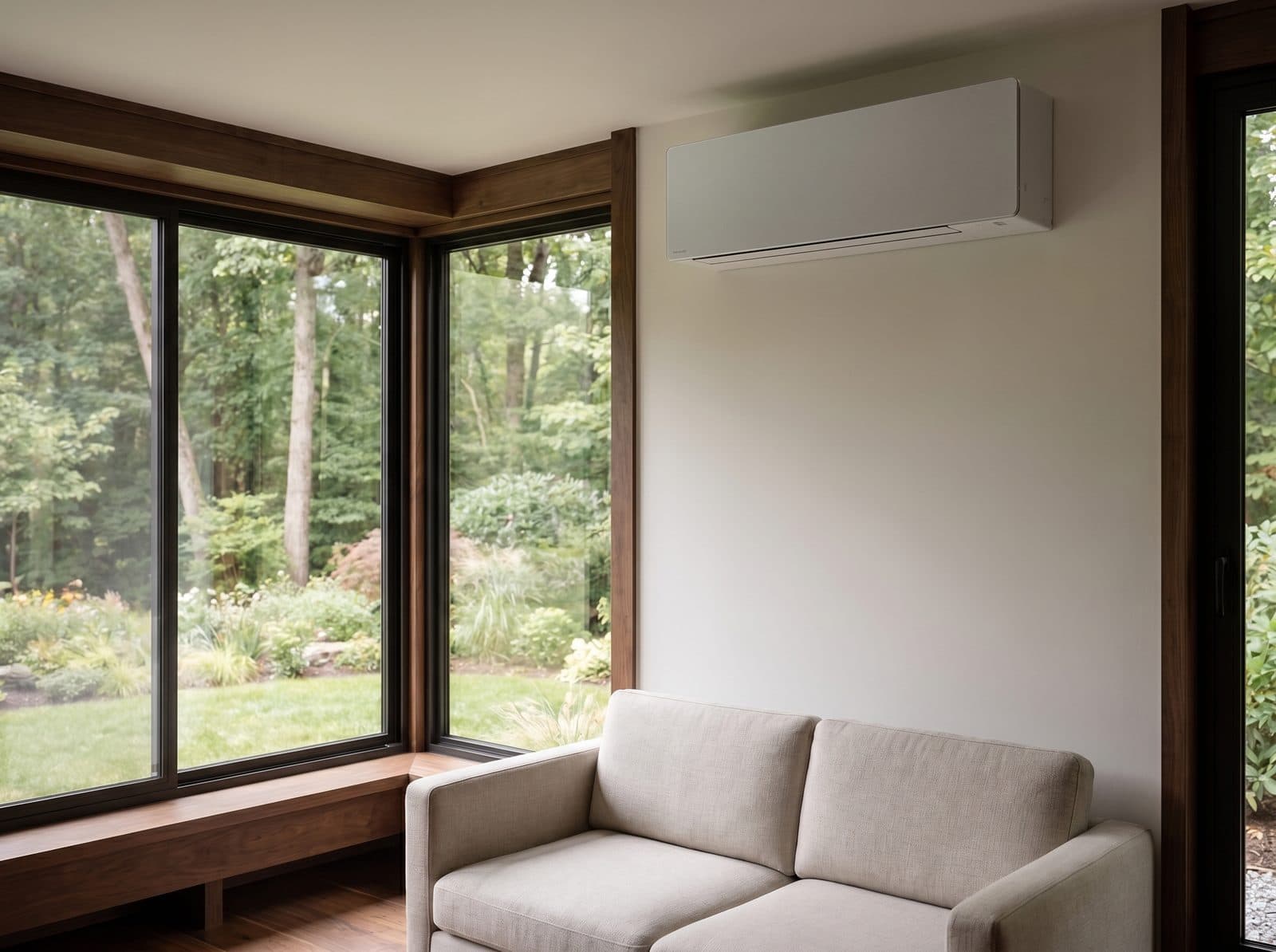 Unité murale de climatisation réversible design intégrée dans un intérieur épuré